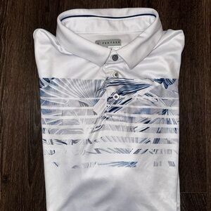 PGA Tour Men's Polo with White and Navy Design